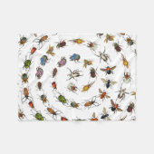 Kleurrijke  insecten & kevers Patroon Fleece Deken (Voorkant (Horizontaal))