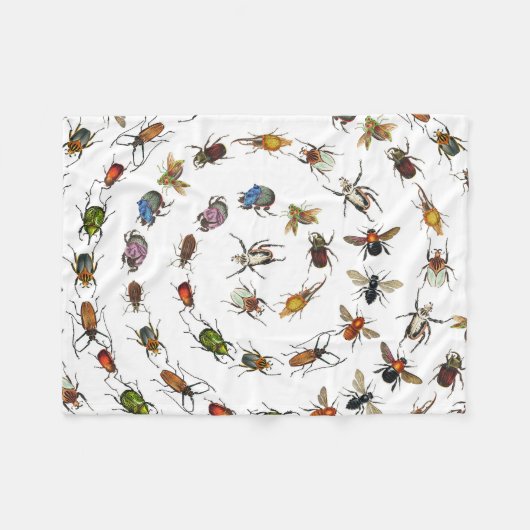 Kleurrijke insecten & kevers Patroon Fleece Deken (Voorkant (Horizontaal))
