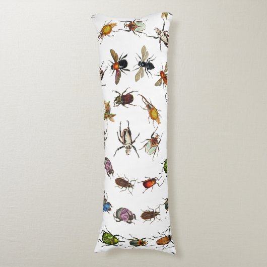 Kleurrijke insecten & kevers Patroon Lichaamskussen (Voorkant Verticaal)