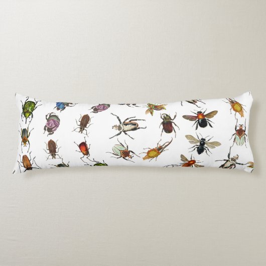 Kleurrijke insecten & kevers Patroon Lichaamskussen (Voorkant)