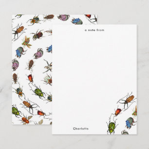 Kleurrijke  insecten & kevers Patroon Notitiekaartje
