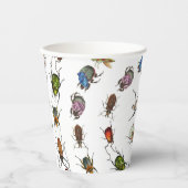 Kleurrijke  insecten & kevers Patroon Papieren Bekers (Voorkant)