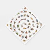 Kleurrijke  insecten & kevers Patroon Servet (Hoek)