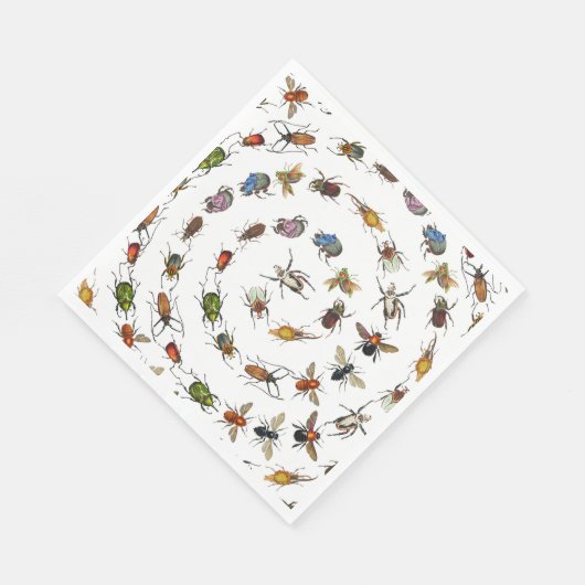 Kleurrijke  insecten & kevers Patroon Servet (Hoek)