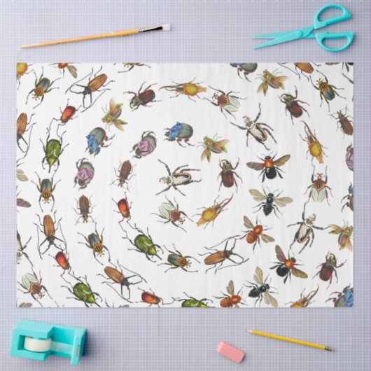 Kleurrijke insecten & kevers Patroon Tissuepapier (Craft)