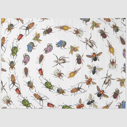 Kleurrijke  insecten & kevers Patroon Tissuepapier (Voorkant)