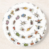 Kleurrijke  insecten & kevers Patroon Zandsteen Onderzetter (Voorkant)