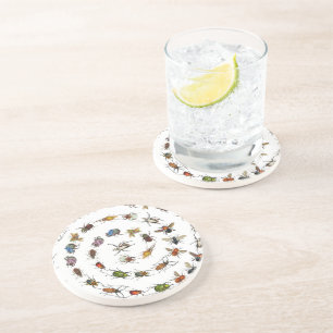 Kleurrijke  insecten & kevers Patroon Zandsteen Onderzetter