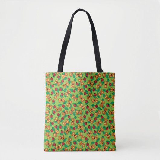 Kleurrijke Insecten, Vlinders en Lieveheersbeestje Tote Bag (Voorkant)