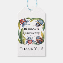 Kleurrijke insectenbeestjes 2e. Verjaardagsfeest B Cadeaulabel