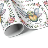 Kleurrijke insectenbeestjes 2e. verjaardagsfeestje cadeaupapier (Rol Hoek)