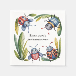 Kleurrijke insectenbeestjes 2e. verjaardagsfeestje servet