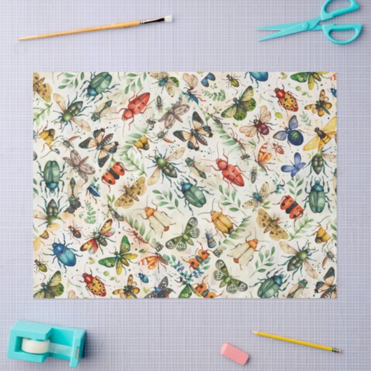 Kleurrijke Insectencollage Decoupage Tissuepapier (Craft)