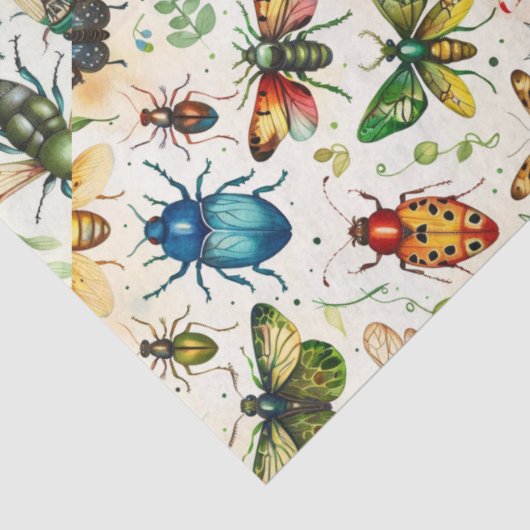 Kleurrijke Insectencollage Decoupage Tissuepapier (Detail)