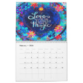 Kleurrijke inspiratie citeert kunstwerkinspiratie kalender (Feb 2026)