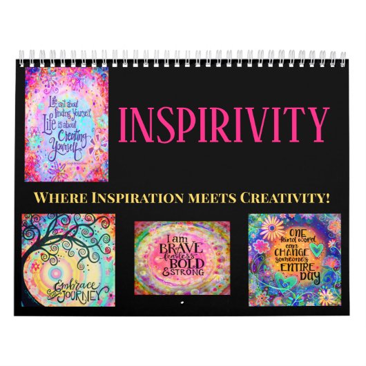 Kleurrijke inspiratie citeert kunstwerkinspiratie kalender (Hoes)
