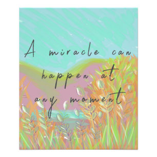 Kleurrijke Inspirerend Art Miracle Quote Foto Afdruk
