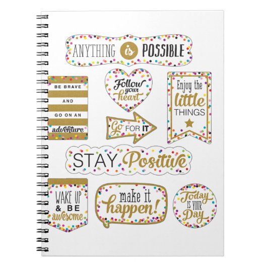 Kleurrijke Inspirerend offertes Notitieboek (Voorkant)