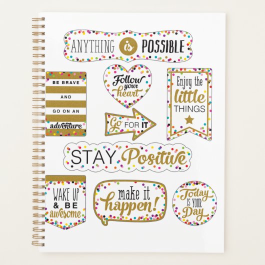 Kleurrijke Inspirerend offertes Planner (Voorkant)