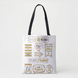 Kleurrijke Inspirerend offertes Tote Bag
