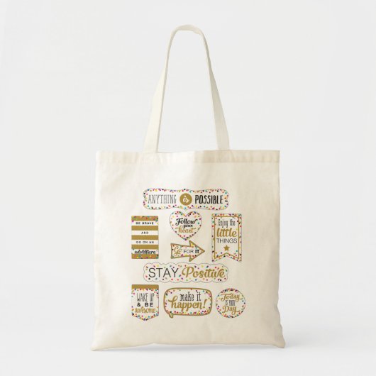 Kleurrijke Inspirerend offertes Tote Bag (Voorkant)