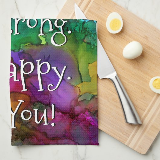 Kleurrijke Inspirerend Woorden Keukendoek Theedoek (Quarter Fold)