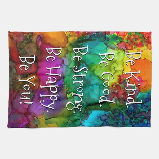 Kleurrijke Inspirerend Woorden Keukendoek Theedoek (Horizontaal)