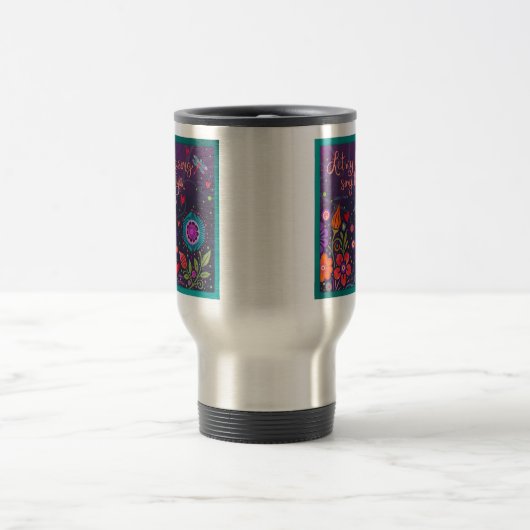 Kleurrijke Inspirerende Bloemen Leuke Inspiratie Reisbeker (Center)