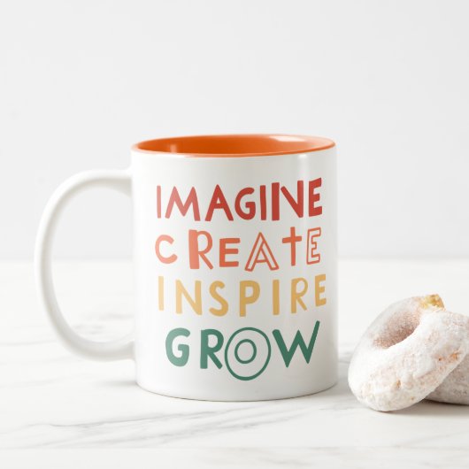Kleurrijke Inspirerende Creatieve Kunstenaar Mok (Met donut)