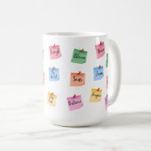 Kleurrijke Inspirerende Post-Its Koffiemok (Voorkant rechts)