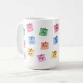 Kleurrijke Inspirerende Post-Its Koffiemok (Voorkant links)