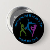 Kleurrijke Internationale Vrouwendag Button (Voorkant /achterkant)