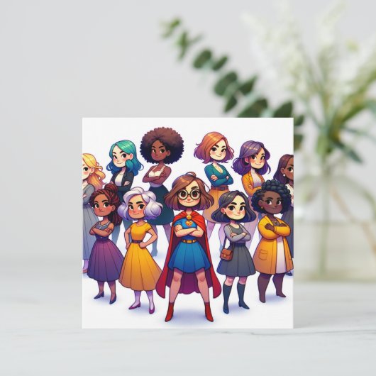 Kleurrijke Internationale Vrouwendag Kunst (Staand voorkant)