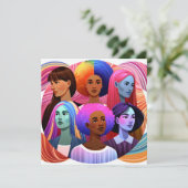 Kleurrijke Internationale Vrouwendag Kunst (Staand voorkant)