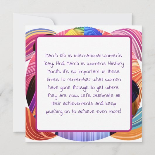 Kleurrijke Internationale Vrouwendag Kunst (Achterkant)