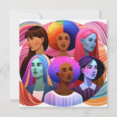 Kleurrijke Internationale Vrouwendag Kunst (Voorkant)