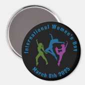 Kleurrijke Internationale Vrouwendag Magnet (Voorkant / Achterkant)