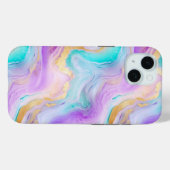 Kleurrijke iPhone 15 Hoesje Agaat Vibrant Marbled  (Achterkant (horizontaal))