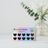 Kleurrijke Iridescent en zwarte harten Voeg Logo m Klantenkaartje (Staand voorkant)