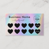 Kleurrijke Iridescent en zwarte harten Voeg Logo m Klantenkaartje (Voorkant)