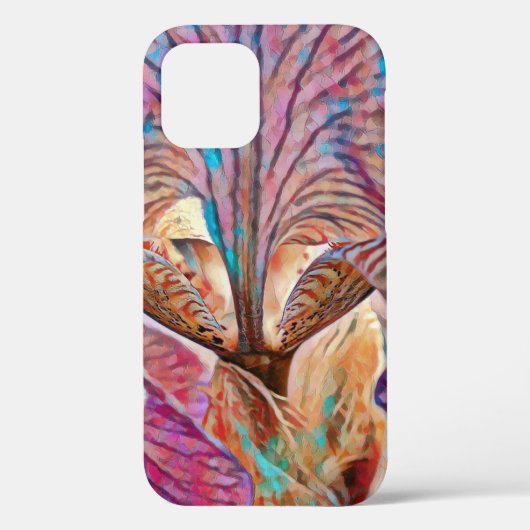 Kleurrijke Iris Flower Abstract Art Telefoon Case (Achterkant)