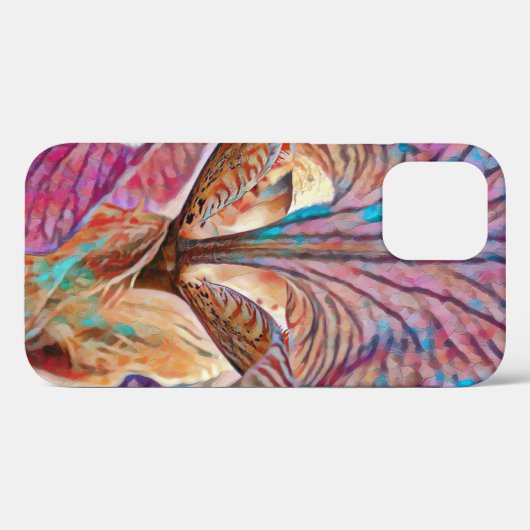 Kleurrijke Iris Flower Abstract Art Telefoon Case (Achterkant (horizontaal))