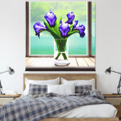 Kleurrijke Iris Glass Vase door Windows Canvas Afd (Insitu (Slaapkamer))