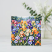 Kleurrijke iris tuin (Staand voorkant)