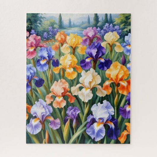 Kleurrijke iris tuin legpuzzel (Verticaal)