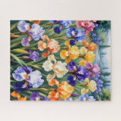 Kleurrijke iris tuin legpuzzel (Horizontaal)