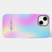Kleurrijke iriserende achtergrond, typografie mono Case-Mate iPhone case (Achterkant (horizontaal))