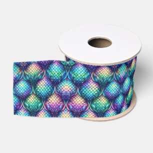 Kleurrijke/iriserende aquatische schubben grosgrain lint