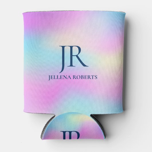 Kleurrijke iriserende holografische achtergrond 4 blikjeskoeler (Voorkant)