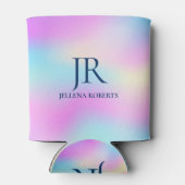 Kleurrijke iriserende holografische achtergrond 4 blikjeskoeler (Achterkant)